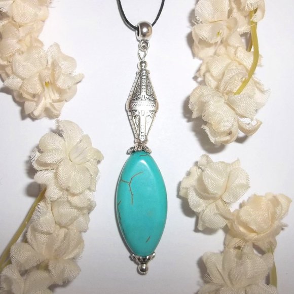 wvluckygirl Jewelry - Turquoise Blue Statement Necklace Set Large 6565